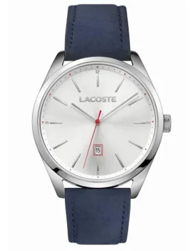 Lacoste Mens San Diego Watch - Stainless Steel - Blue Nubuck Strap - Silver Dial