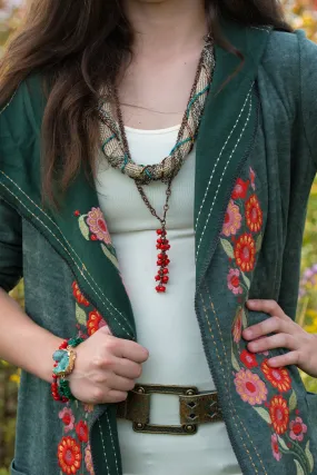 Long Crystal Cluster Necklace