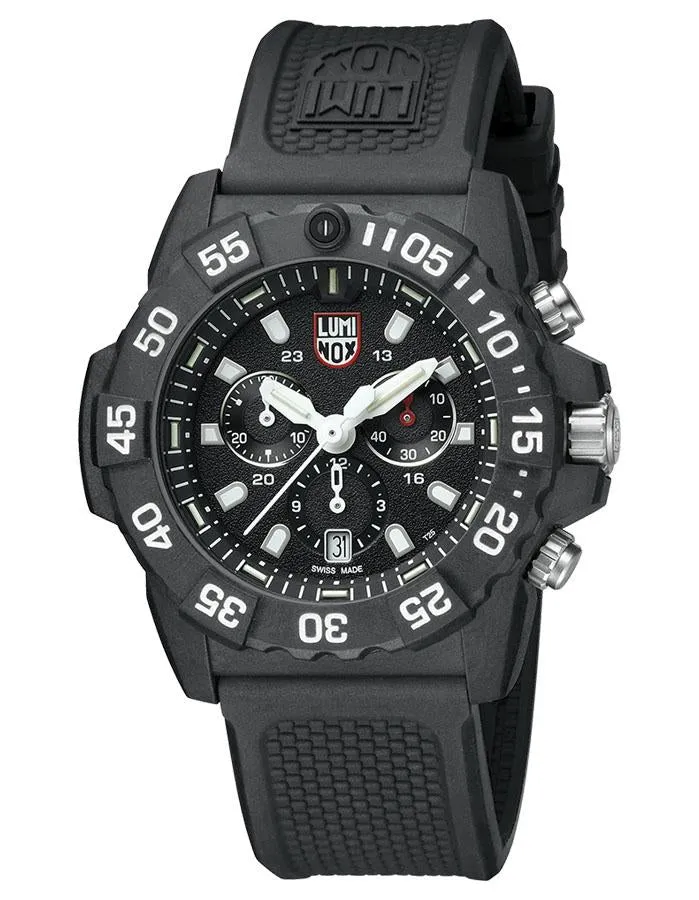 Luminox Navy SEAL Chronograph Mens Watch - Black Carbon - Rubber Strap - 200M