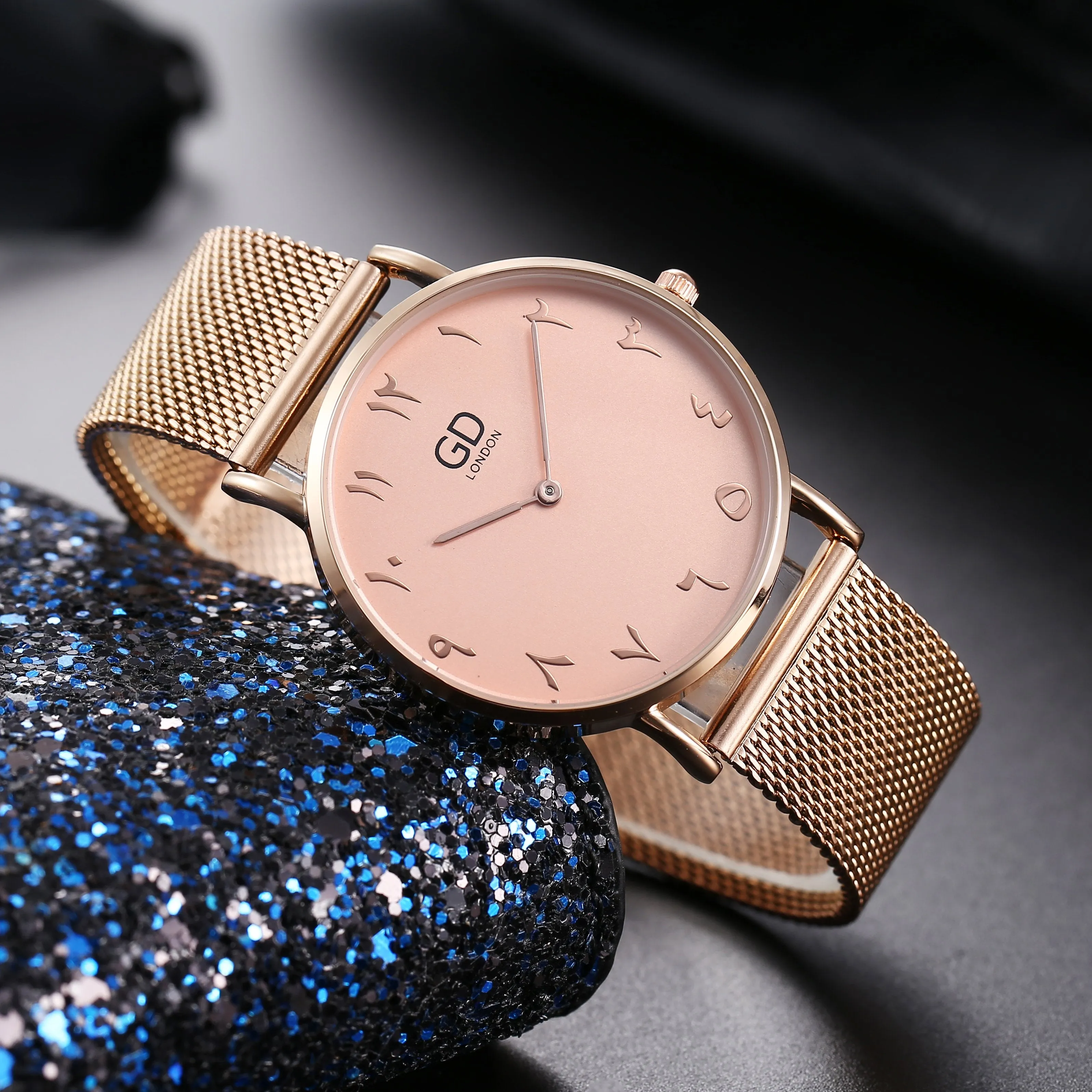 Minimalist Rose Gold Arabic Dial Watch | Unisex