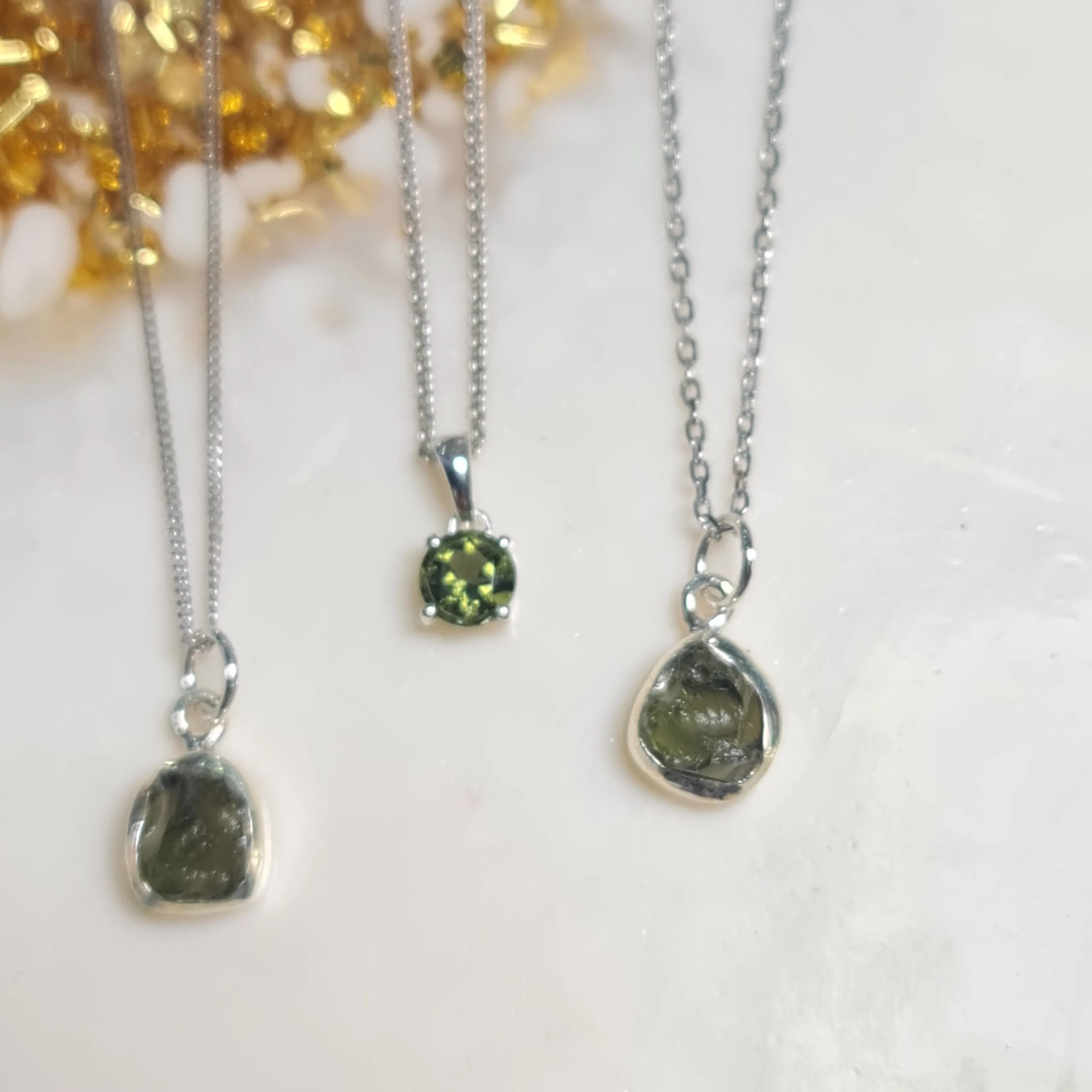 Moldavite Meteorite Pendant Necklace