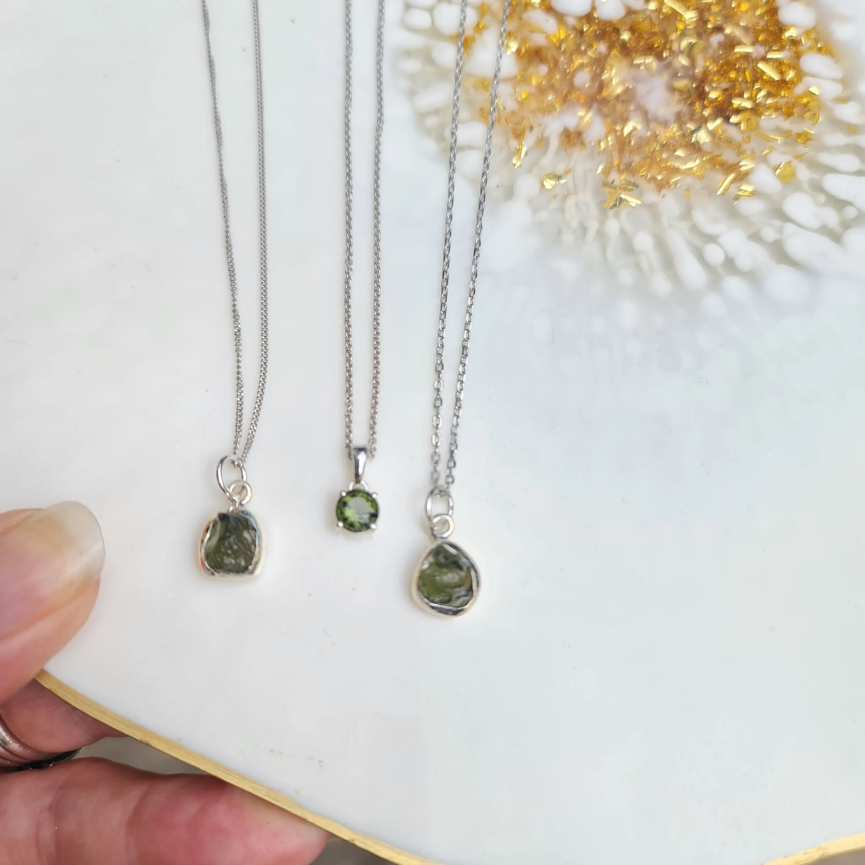 Moldavite Meteorite Pendant Necklace