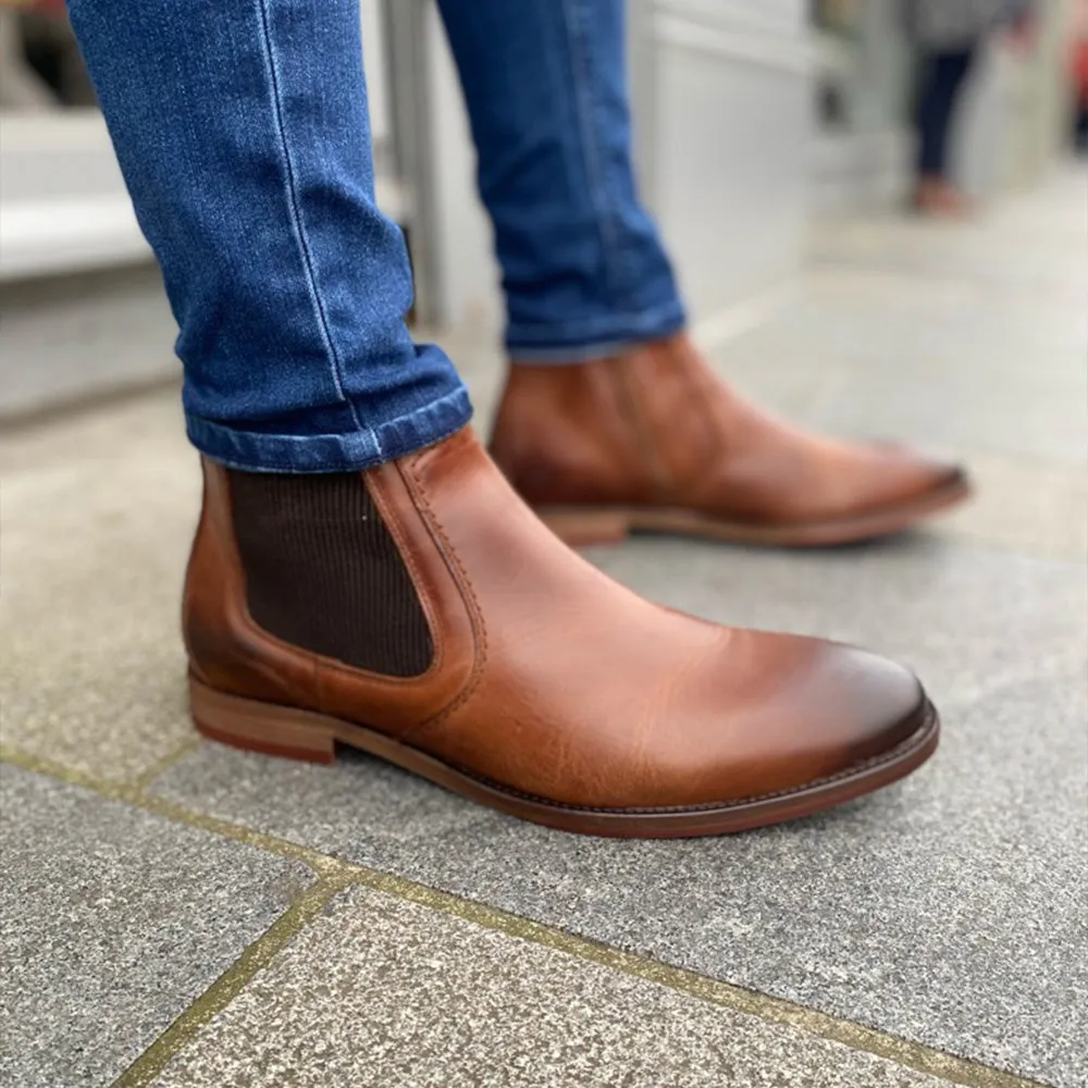 Morgan & Co Leather Slip On Boot - Tan