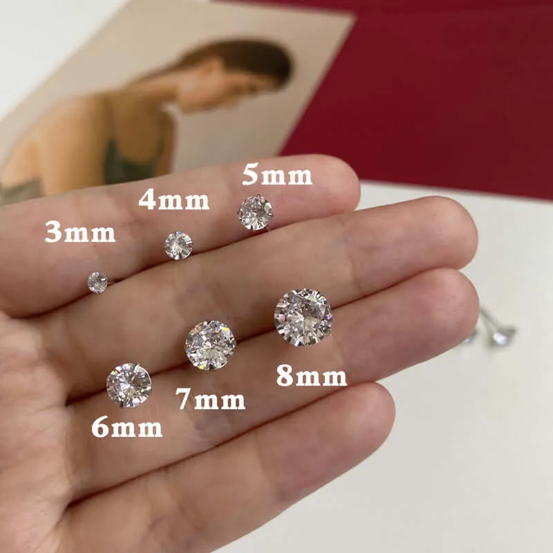 Multiple size Nordstrom Halo CZ diamond 18K white gold plated on 925 Sterling silver Stud Earrings