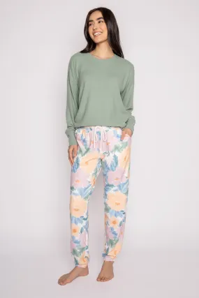 PJ Salvage pants, Twilight Garden fleece joggers