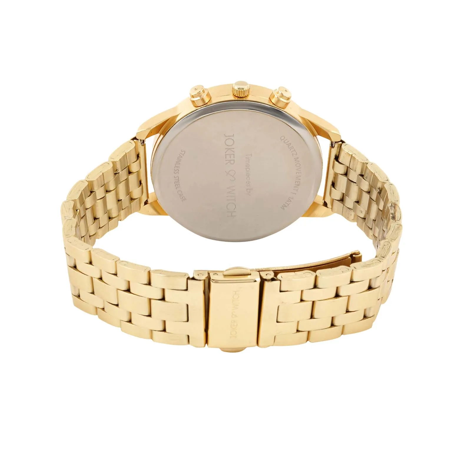 Prague White Dial Gold Metallic Strap Watch