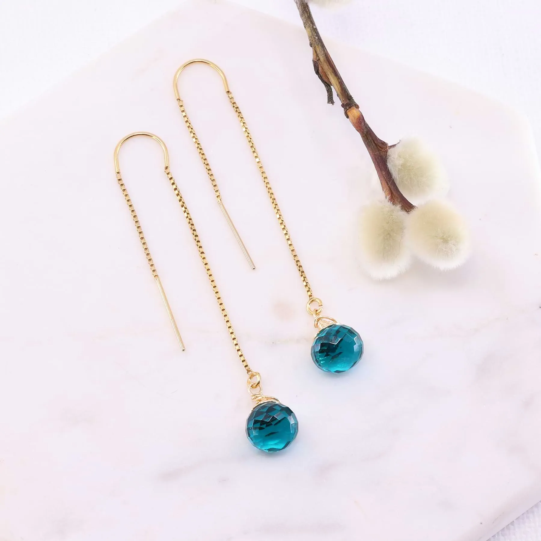 Proudest Peacock - Peacock Quartz Thread Earrings