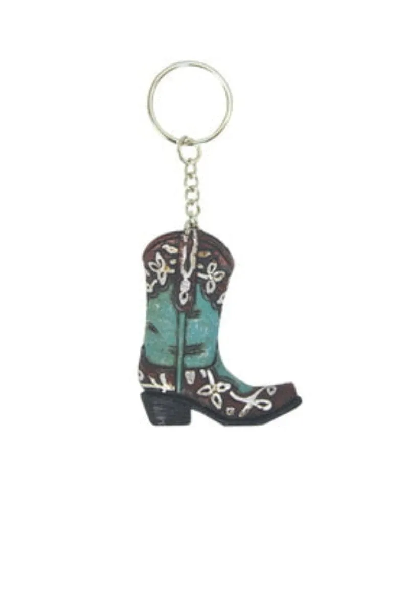 Pure Western Keychain Boot Turquoise