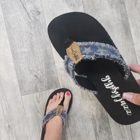 "Encore" By Gypsy Jazz Flip Flop (Navy with Stars)