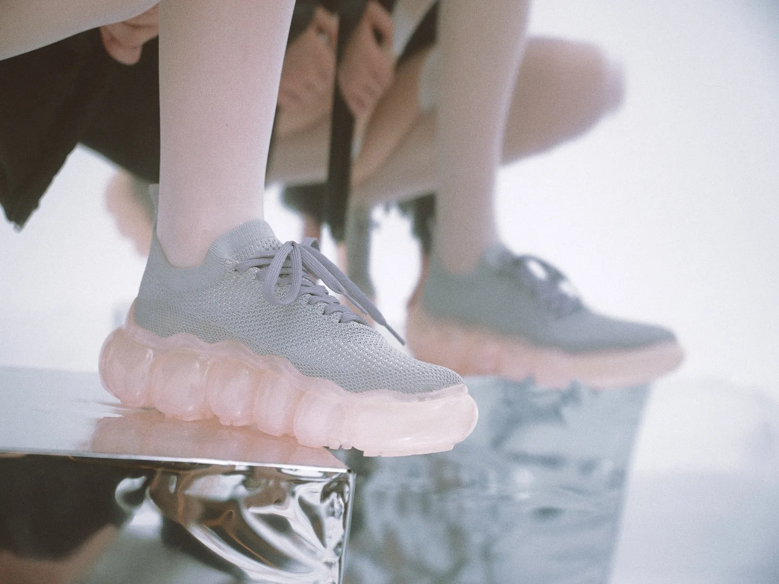 "Jewelry" Basic Shoes / Pink Gray