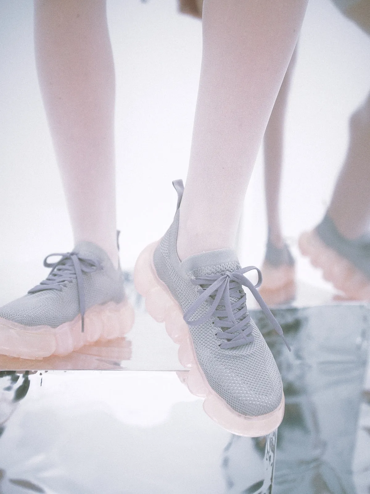 "Jewelry" Basic Shoes / Pink Gray