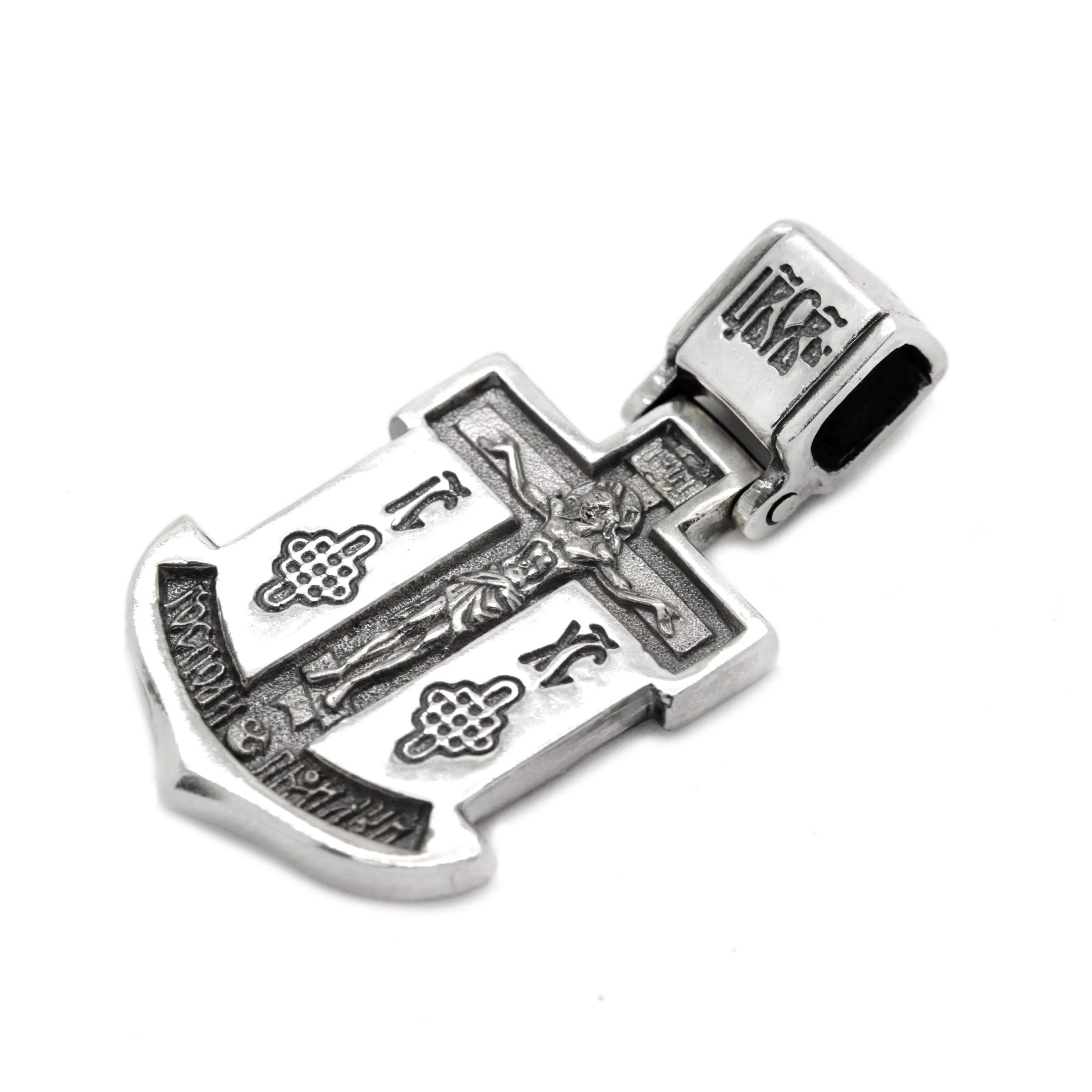 Saint Nicholas Wonderworker Anchor Pendant Silver 925