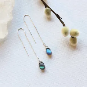 Shadow - Labradorite Sterling Silver Thread Earrings