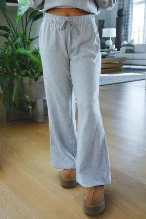 Simone Mid Rise Wide Leg Sweatpants, Heather Grey