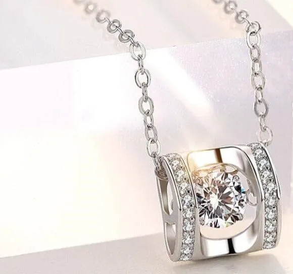 Simulated Diamond 925 Sterling Silver Necklace