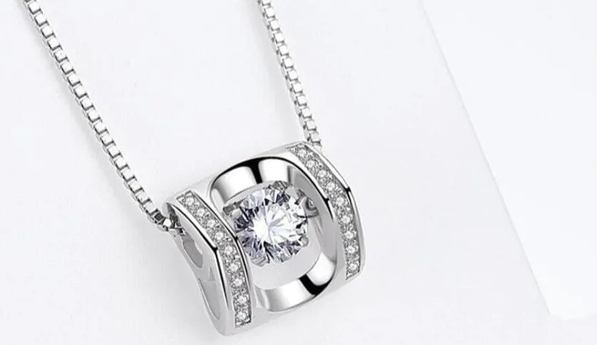 Simulated Diamond 925 Sterling Silver Necklace