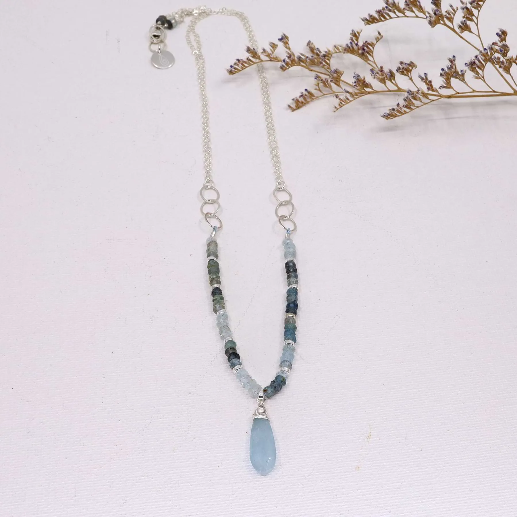 Skye - Aquamarine Sterling Silver Necklace