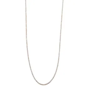 Small 14K Gold Diamond Tennis Necklace 4-Prong Setting Adjustable Length