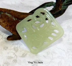 Spread Your Wings Phoenix in Flight Carved Chinese Jade Pendant (P-601)