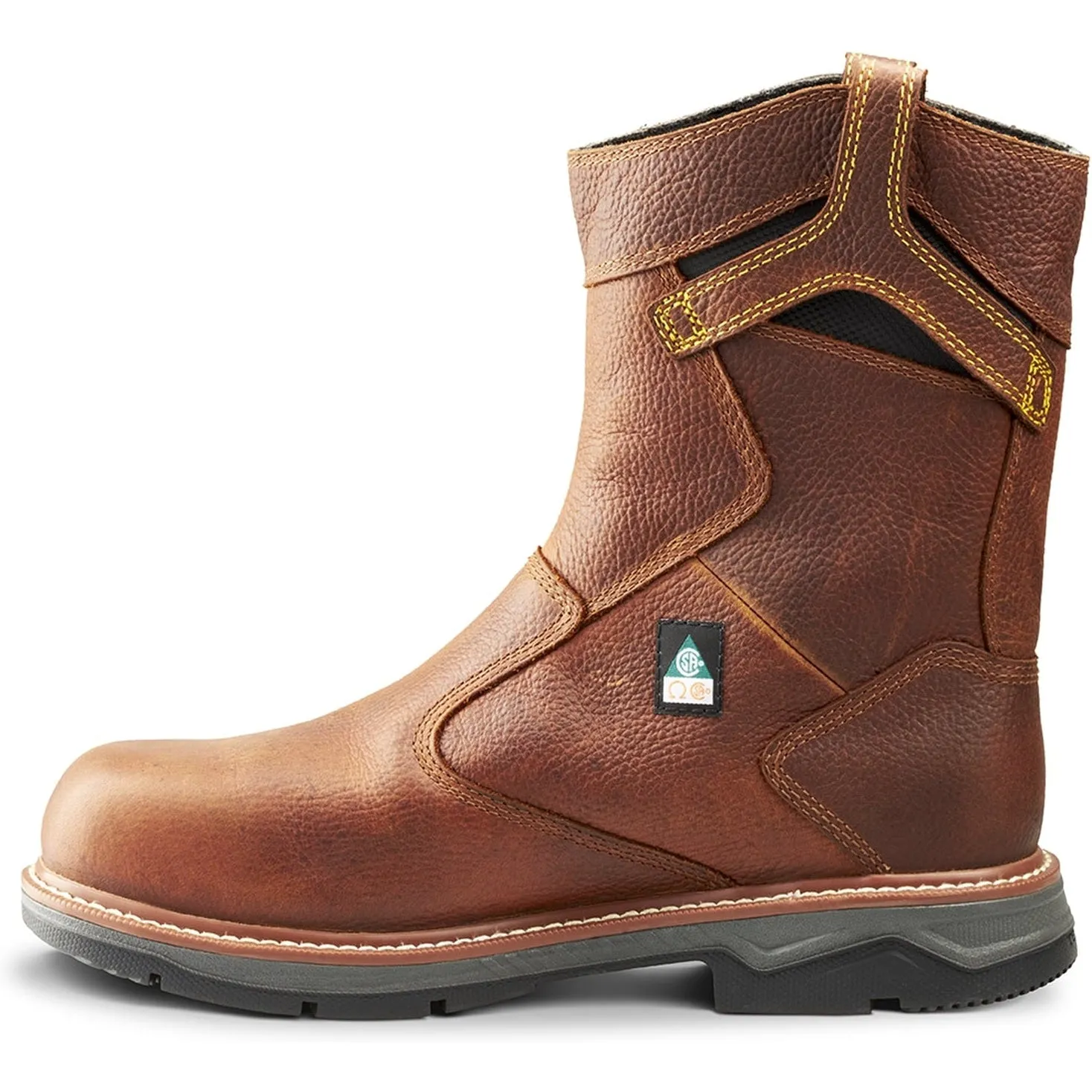 Terra Men's Patton AT Waterproof Pull-On Safety Work Boot -Brown- 4TCBBN