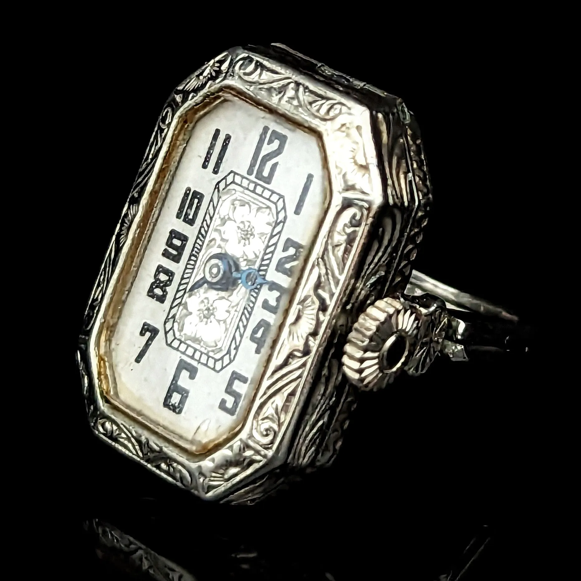 The Shawnee - Art Deco 14k Gold Convertible Watch Ring to Wrist Watch