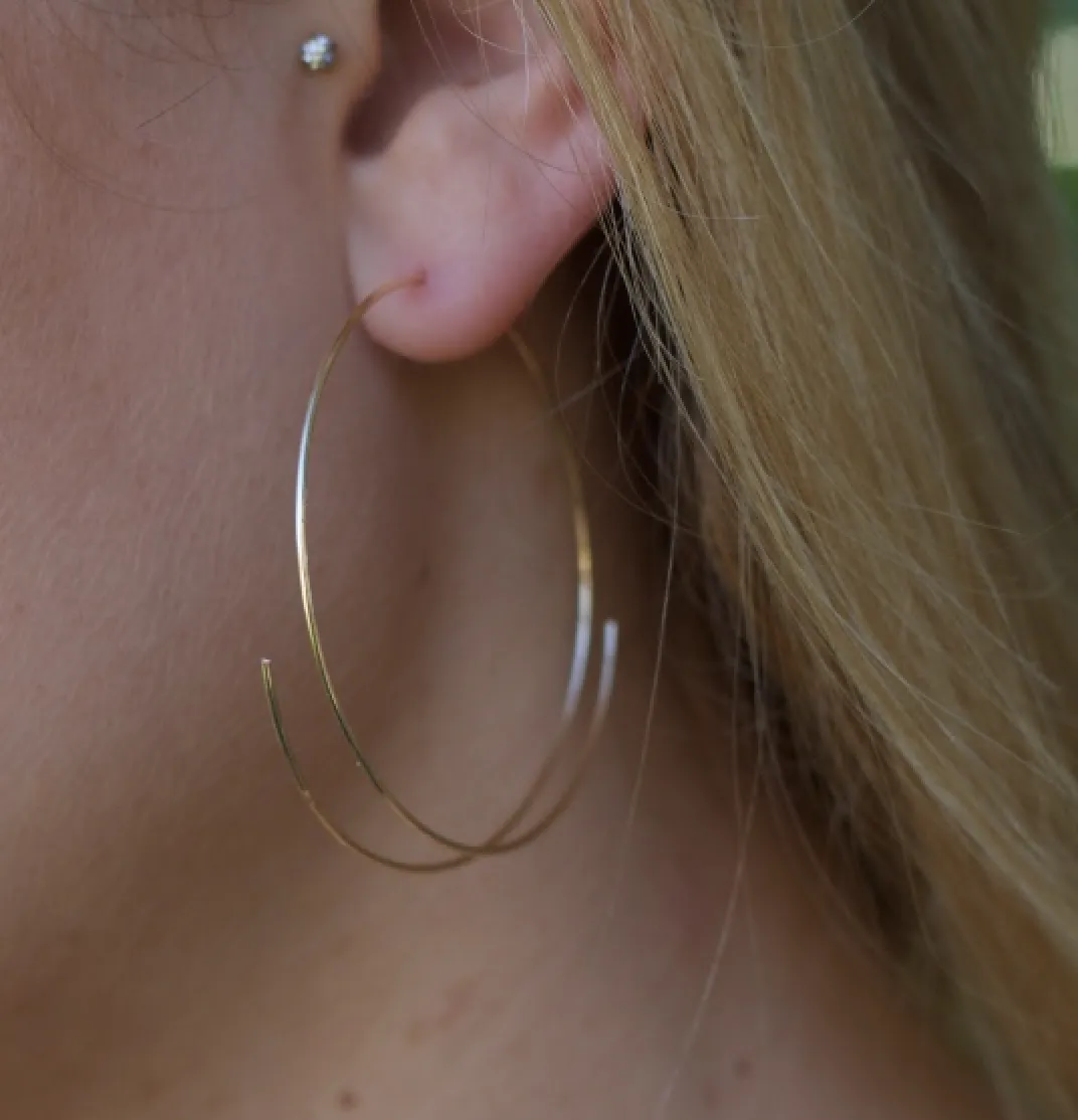 Threader Hoop Earrings