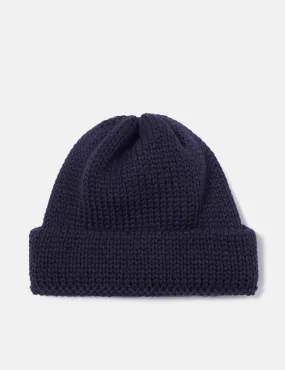 Universal Works Short Watch Cap (Wool) - Navy Blue