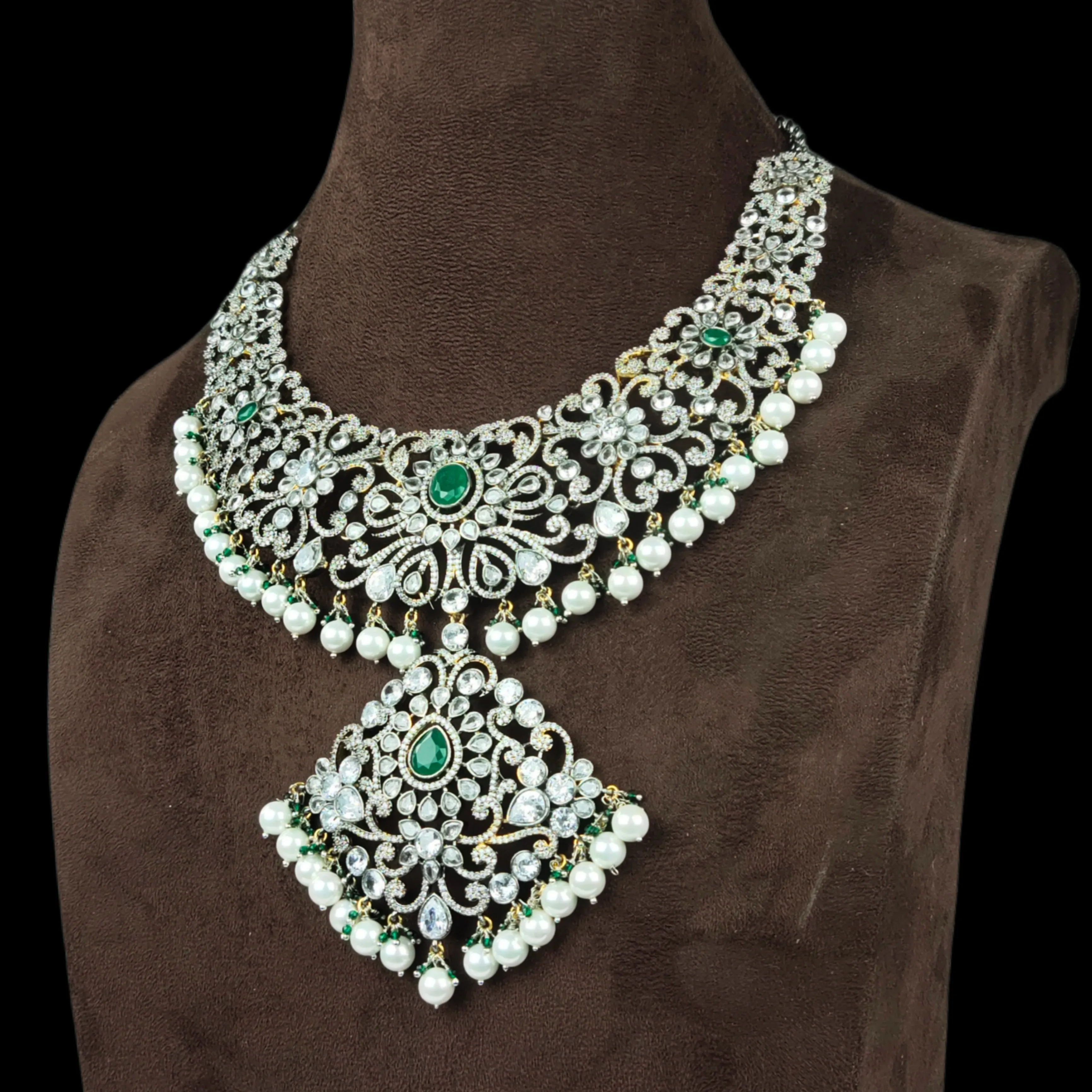 Victorian American Diamond Necklace Set By Asp Fashion Jewellery