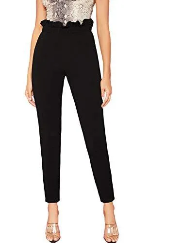 Women's Stretchy Workwear Office Skinny Pants with Belt