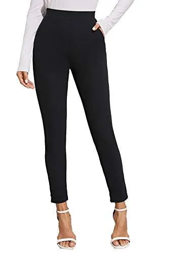 Women's Stretchy Workwear Office Skinny Pants with Belt